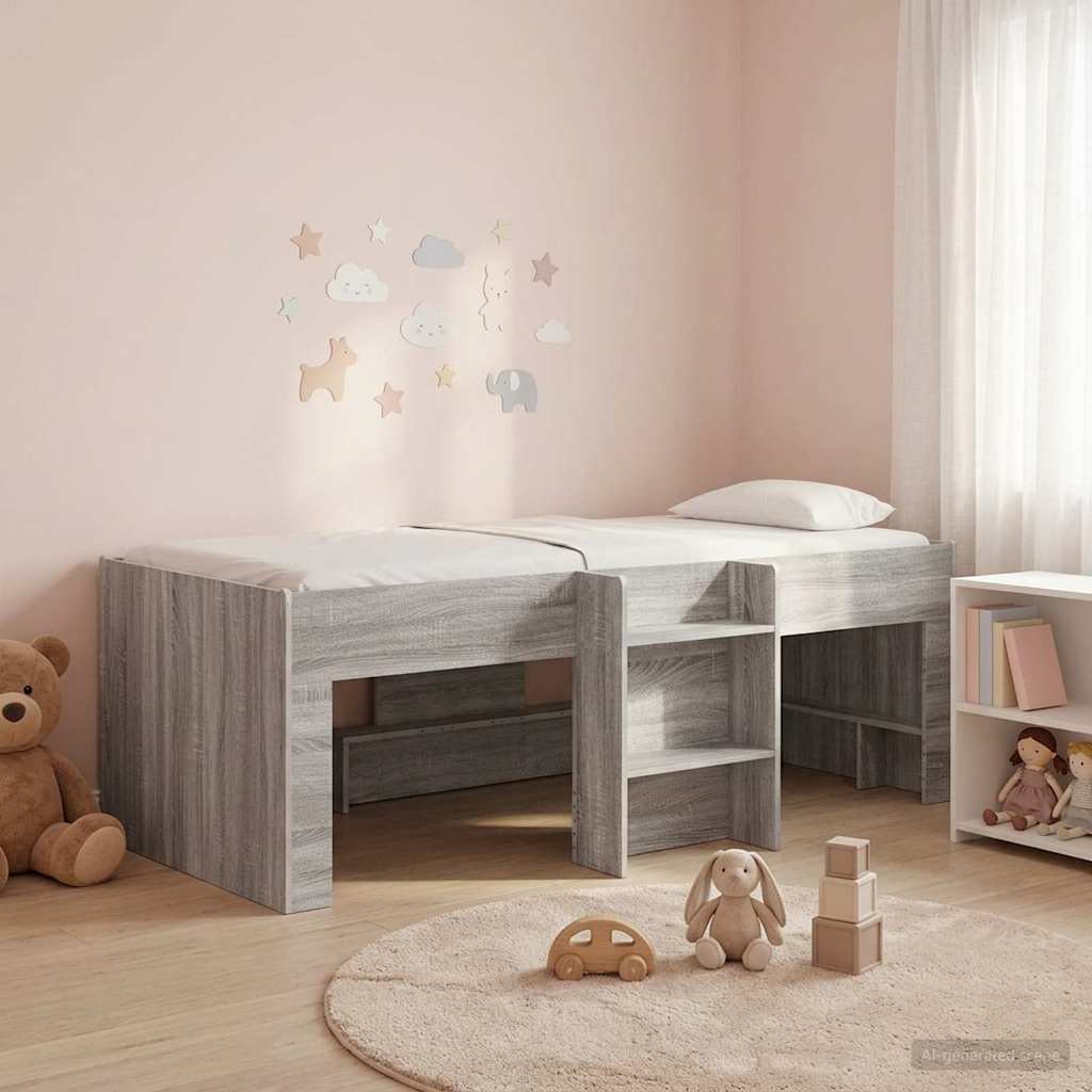 3422552_1.jpg vidaXL Rám postele pre deti na vysokej posteli 2 pcs Sivý Sonoma – Obrázok 1