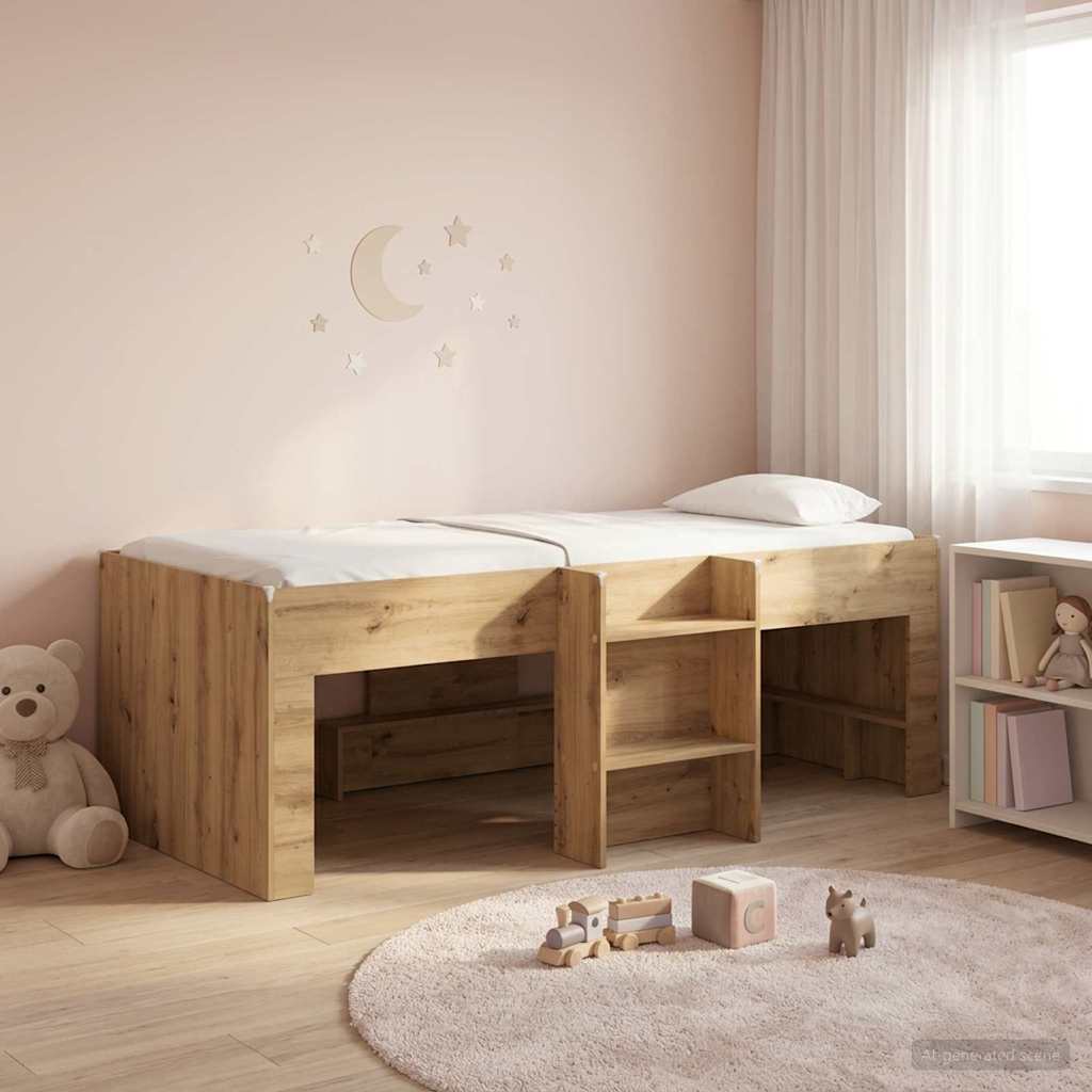 3422554_1.jpg vidaXL Rám postele pre deti na vysokej posteli 2 pcs Dub artisan – Obrázok 1