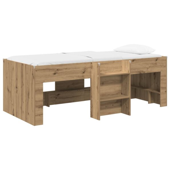 vidaXL Rám postele pre deti na vysokej posteli 2 pcs Dub artisan – Obrázok 2