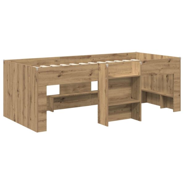vidaXL Rám postele pre deti na vysokej posteli 2 pcs Dub artisan – Obrázok 4
