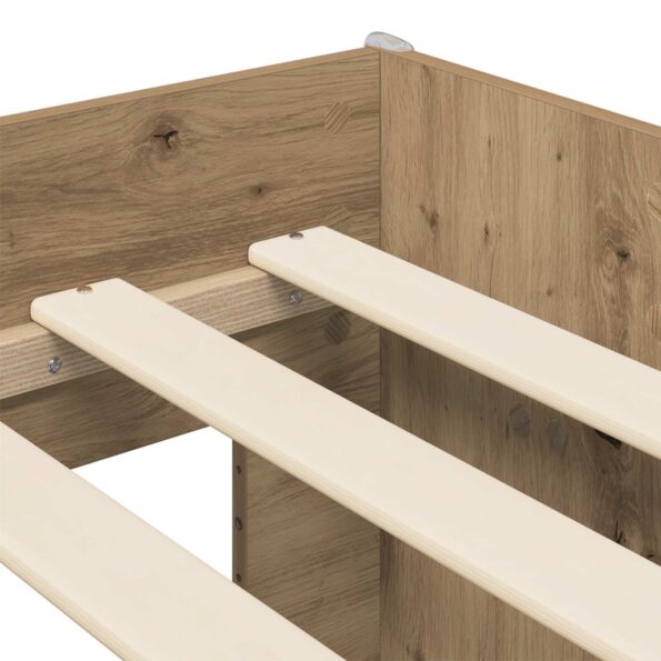 vidaXL Rám postele pre deti na vysokej posteli 2 pcs Dub artisan – Obrázok 7