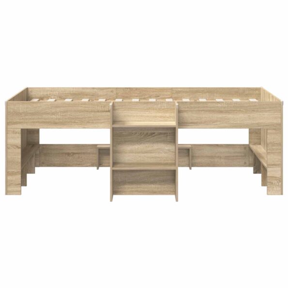 vidaXL Rám postele pre deti na vysokej posteli 2 pcs Dub sonoma – Obrázok 5