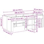 vidaXL Rám postele pre deti na vysokej posteli 2 pcs Dymový dub – Obrázok 9