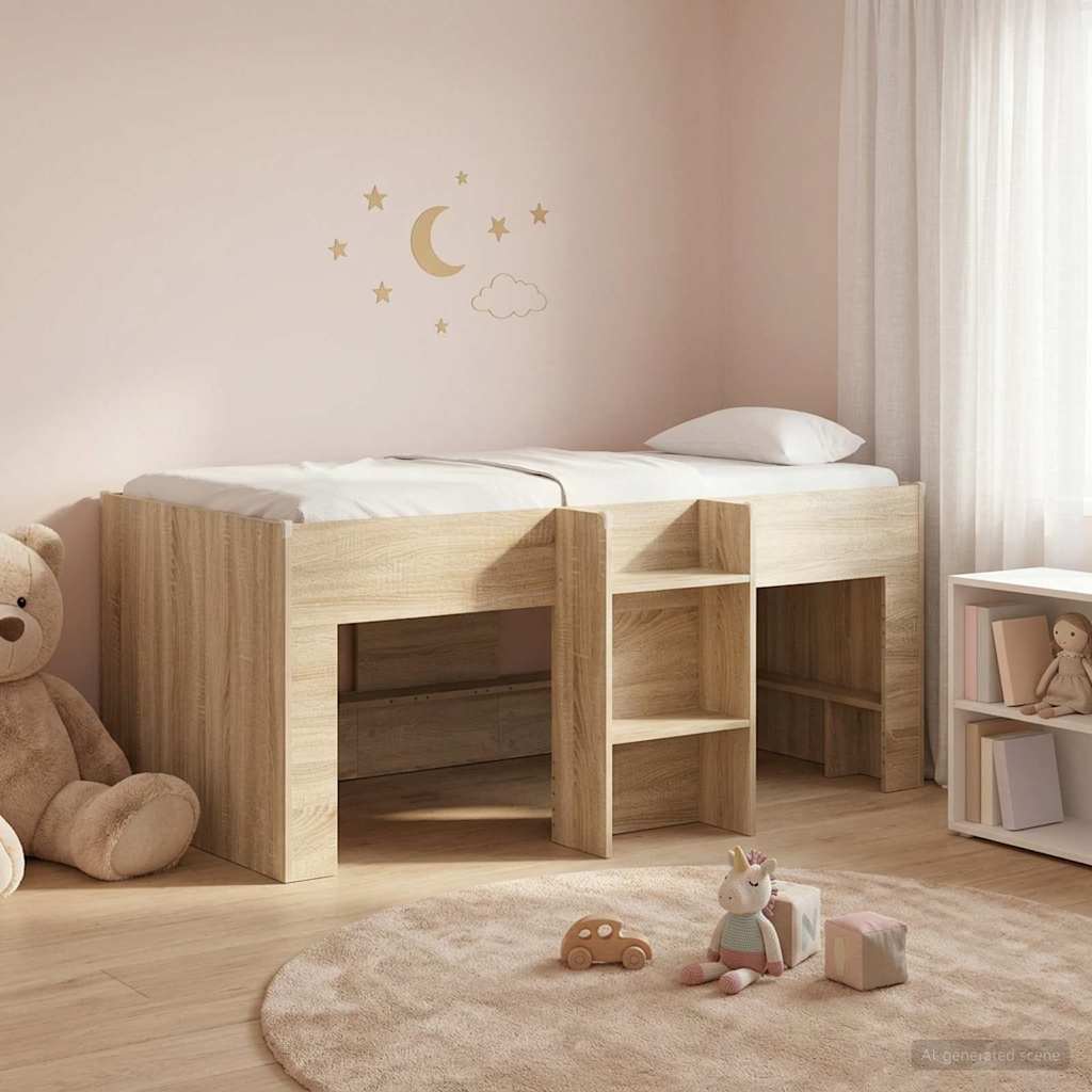 3422573_1.jpg vidaXL Rám postele pre deti na vysokej posteli 2 pcs Sonoma – Obrázok 1