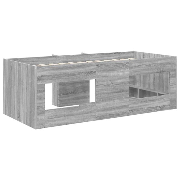 vidaXL Rám postele pre deti na vysokej posteli 2 pcs Sivý Sonoma – Obrázok 6