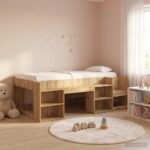 vidaXL Detská posteľová konštrukcia so skladovaním Dub artisan