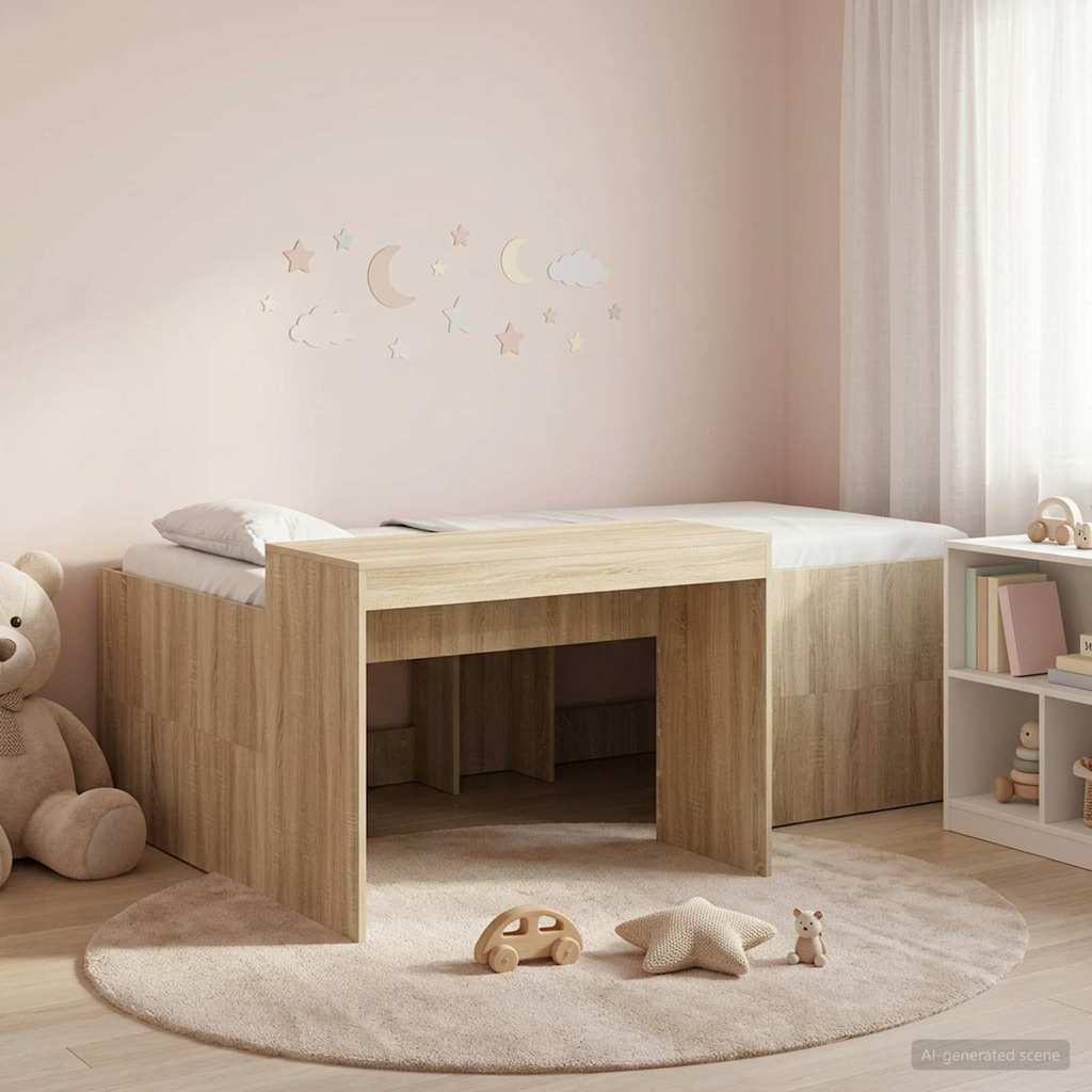 3422645_1.jpg vidaXL Detská vysoká posteľ s pultom Dub sonoma 80 x 200 cm – Obrázok 1