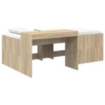 vidaXL Detská vysoká posteľ s pultom Dub sonoma 80 x 200 cm – Obrázok 2