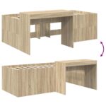 vidaXL Detská vysoká posteľ s pultom Dub sonoma 80 x 200 cm – Obrázok 8
