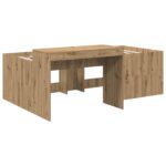 vidaXL Detská vysoká posteľ s pultom Dub artisan 80 x 200 cm – Obrázok 3