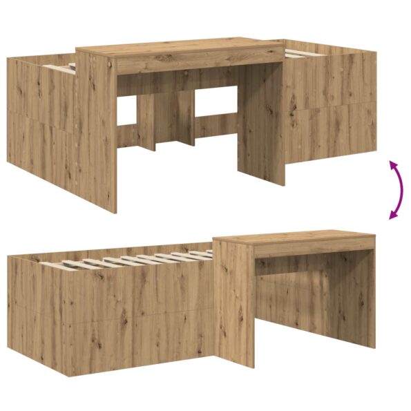 vidaXL Detská vysoká posteľ s pultom Dub artisan 80 x 200 cm – Obrázok 8