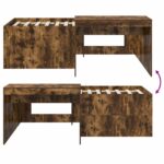 vidaXL Detská vysoká posteľ s pultom Dymový dub 90 x 200 cm – Obrázok 8