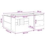 vidaXL Detská vysoká posteľ s pultom Dymový dub 90 x 200 cm – Obrázok 9