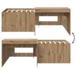 vidaXL Detská vysoká posteľ s pultom Dub artisan 90 x 200 cm – Obrázok 8