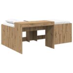 vidaXL Detská vysoká posteľ s pultom Dub artisan 98.5 x 200 cm – Obrázok 2