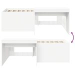vidaXL Detská vysoká posteľ s pultom Biela 75 x 190 cm – Obrázok 8