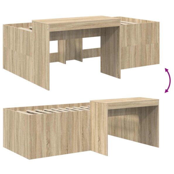 vidaXL Detská vysoká posteľ s pultom Dub sonoma 75 x 190 cm – Obrázok 8