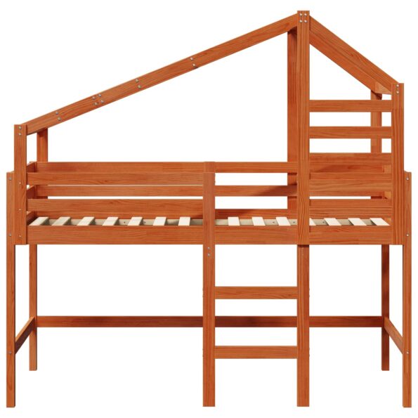 vidaXL Rám podkrovnej postele Vosková Hnedá 90 x 190 cm – Obrázok 6