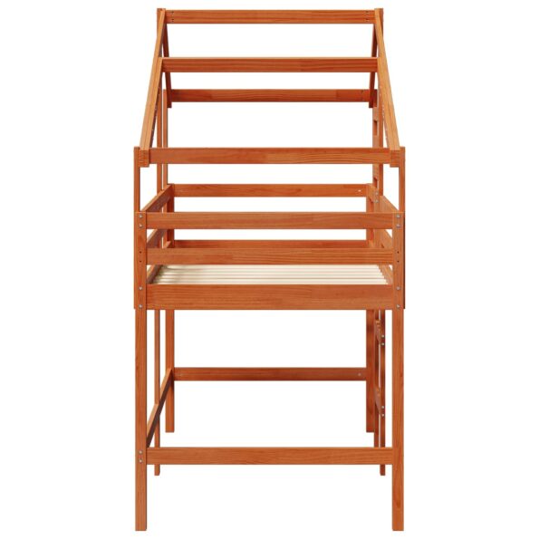 vidaXL Rám podkrovnej postele Vosková Hnedá 90 x 190 cm – Obrázok 7