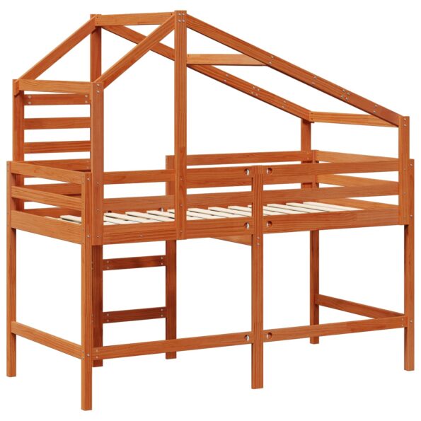 vidaXL Rám podkrovnej postele Vosková Hnedá 90 x 190 cm – Obrázok 8