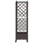 vidaXL Vyvýšený záhon s mriežkou a strechou Hnedá 124 x 40 x 129 cm PP – Obrázok 5
