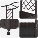vidaXL Vyvýšený záhon s mriežkou a strechou Hnedá 124 x 40 x 129 cm PP – Obrázok 6