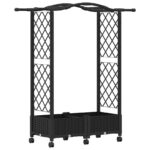 vidaXL Vyvýšený záhon s mriežkou a strechou Čierna 124 x 40 x 129 cm – Obrázok 2