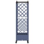 vidaXL Vyvýšený záhon s mriežkou a strechou Sivá 124 x 40 x 129 cm PP – Obrázok 5