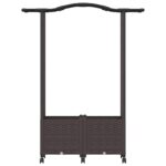 vidaXL Vyvýšený záhon s mriežkou a strechou Hnedá 125 x 40 x 144 cm PP – Obrázok 4