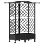 vidaXL Vyvýšený záhon s mriežkou a strechou Čierna 124 x 40 x 129 cm – Obrázok 2