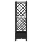vidaXL Vyvýšený záhon s mriežkou a strechou Čierna 124 x 40 x 129 cm – Obrázok 4
