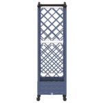 vidaXL Vyvýšený záhon s mriežkou a strechou Sivá 124 x 40 x 129 cm PP – Obrázok 4