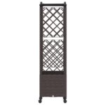 vidaXL Vyvýšený záhon s mriežkou a strechou Hnedá 122 x 40 x 144 cm PP – Obrázok 4