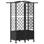 vidaXL Vyvýšený záhon s mriežkou a strechou Čierna 122 x 40 x 144 cm – Obrázok 5