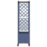 vidaXL Vyvýšený záhon s mriežkou a strechou Sivá 122 x 40 x 144 cm PP – Obrázok 4