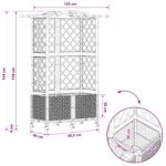 vidaXL Vyvýšený záhon s mriežkou a strechou Sivá 122 x 40 x 144 cm PP – Obrázok 9