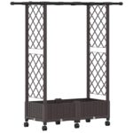 vidaXL Vyvýšený záhon s mriežkou a strechou Hnedá 122,5 x 40 x 127 cm – Obrázok 2