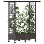 vidaXL Vyvýšený záhon s mriežkou a strechou Hnedá 122,5 x 40 x 127 cm – Obrázok 3