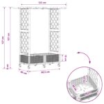 vidaXL Vyvýšený záhon s mriežkou a strechou Čierna 122,5 x 40 x 127 cm – Obrázok 9