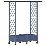 vidaXL Vyvýšený záhon s mriežkou a strechou Sivá 122,5 x 40 x 127 cm – Obrázok 2