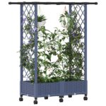 vidaXL Vyvýšený záhon s mriežkou a strechou Sivá 122,5 x 40 x 127 cm – Obrázok 3