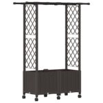 vidaXL Vyvýšený záhon s mriežkou a strechou Hnedá 124,5 x 40 x 142 cm – Obrázok 2