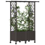 vidaXL Vyvýšený záhon s mriežkou a strechou Hnedá 124,5 x 40 x 142 cm – Obrázok 3