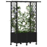 vidaXL Vyvýšený záhon s mriežkou a strechou Čierna 124,5 x 40 x 142 cm – Obrázok 3