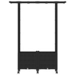 vidaXL Vyvýšený záhon s mriežkou a strechou Čierna 124,5 x 40 x 142 cm – Obrázok 4