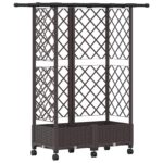 vidaXL Vyvýšený záhon s mriežkou a strechou Hnedá 124 x 40 x 127 cm PP – Obrázok 2