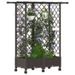 vidaXL Vyvýšený záhon s mriežkou a strechou Hnedá 124 x 40 x 127 cm PP – Obrázok 3
