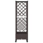 vidaXL Vyvýšený záhon s mriežkou a strechou Hnedá 124 x 40 x 127 cm PP – Obrázok 4
