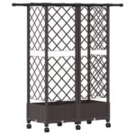 vidaXL Vyvýšený záhon s mriežkou a strechou Hnedá 124 x 40 x 127 cm PP – Obrázok 5