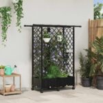 vidaXL Vyvýšený záhon s mriežkou a strechou Čierna 124 x 40 x 127 cm